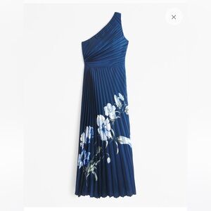 Abercrombie & Fitch Giselle Pleated One-Shoulder Maxi Dress